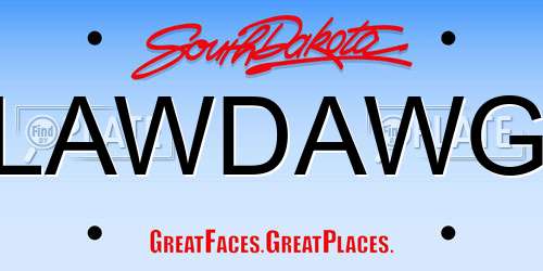LAWDAWG South Dakota License Plate