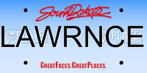 LAWRNCE South Dakota License Plate