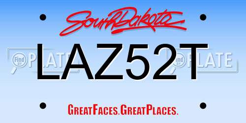 LAZ52T South Dakota License Plate