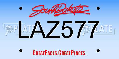 LAZ577 South Dakota License Plate