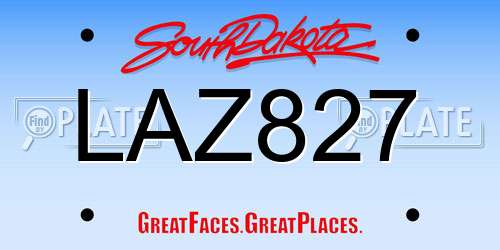LAZ827 South Dakota License Plate