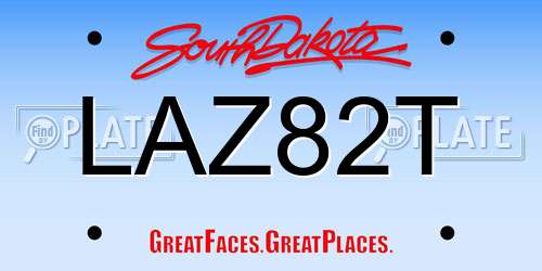 LAZ82T South Dakota License Plate