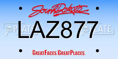 LAZ877 South Dakota License Plate