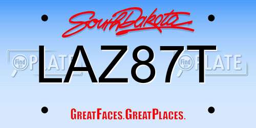 LAZ87T South Dakota License Plate