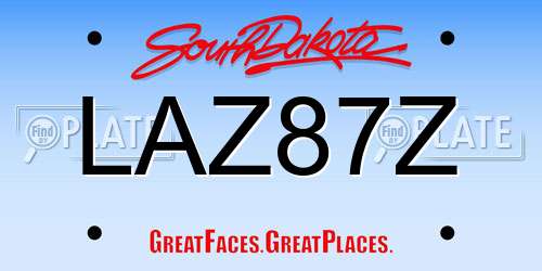 LAZ87Z South Dakota License Plate