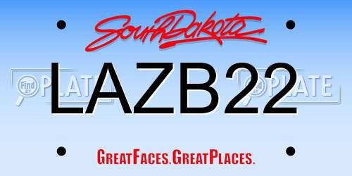 LAZB22 South Dakota License Plate