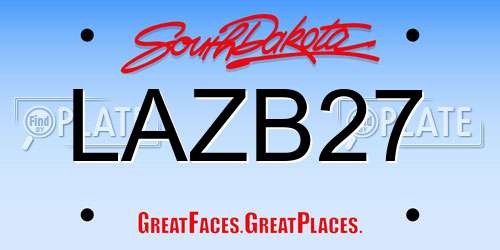 LAZB27 South Dakota License Plate