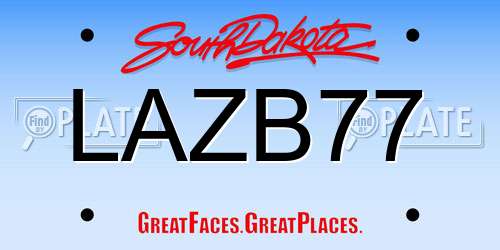 LAZB77 South Dakota License Plate