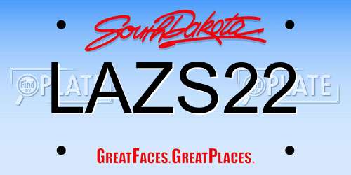 LAZS22 South Dakota License Plate