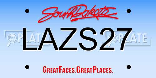 LAZS27 South Dakota License Plate