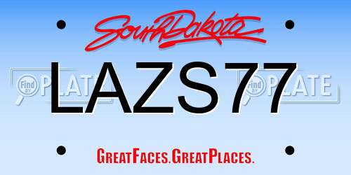 LAZS77 South Dakota License Plate