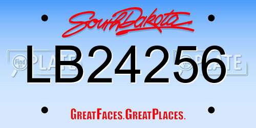 LB24256 South Dakota License Plate