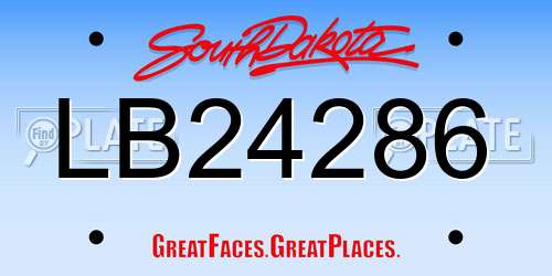 LB24286 South Dakota License Plate