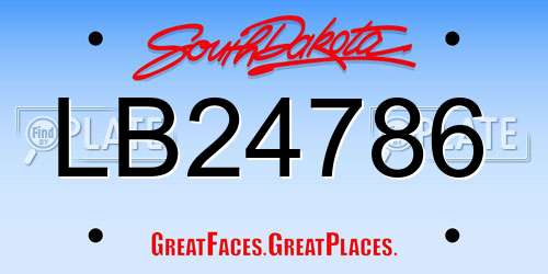 LB24786 South Dakota License Plate