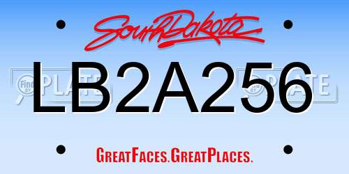 LB2A256 South Dakota License Plate