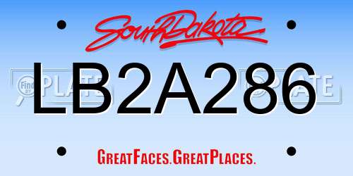 LB2A286 South Dakota License Plate