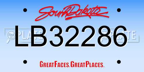 LB32286 South Dakota License Plate