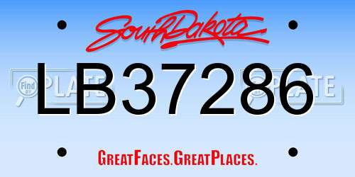 LB37286 South Dakota License Plate