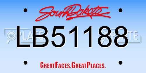 LB51188 South Dakota License Plate