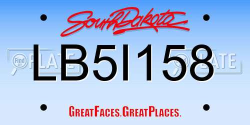 LB5I158 South Dakota License Plate