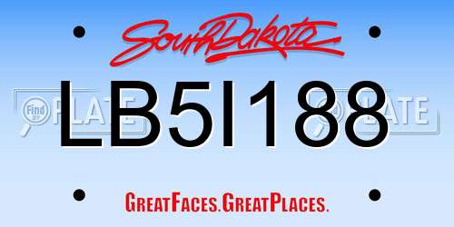 LB5I188 South Dakota License Plate