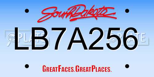 LB7A256 South Dakota License Plate