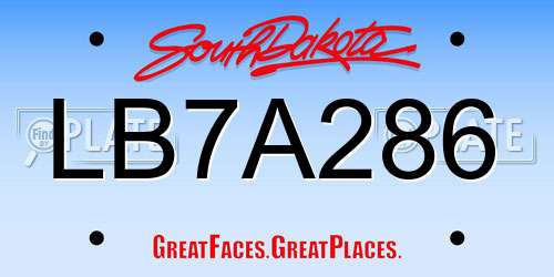 LB7A286 South Dakota License Plate