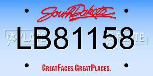 LB81158 South Dakota License Plate