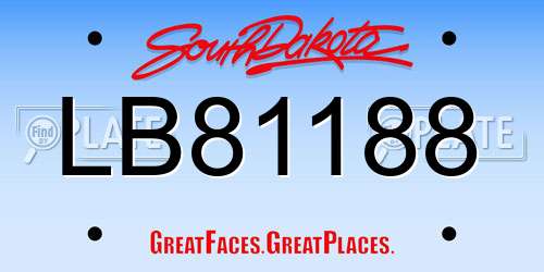 LB81188 South Dakota License Plate