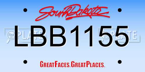 LBB1155 South Dakota License Plate