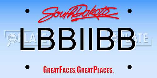 LBBIIBB South Dakota License Plate