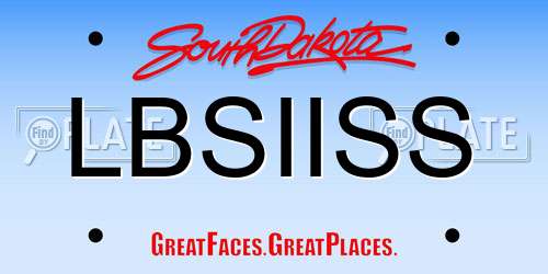 LBSIISS South Dakota License Plate
