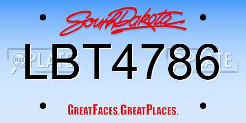 LBT4786 South Dakota License Plate