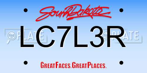 LC7L3R South Dakota License Plate