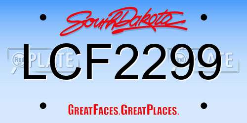 LCF2299 South Dakota License Plate