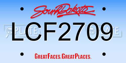 LCF2709 South Dakota License Plate