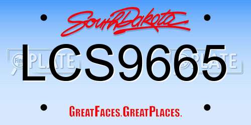 LCS9665 South Dakota License Plate