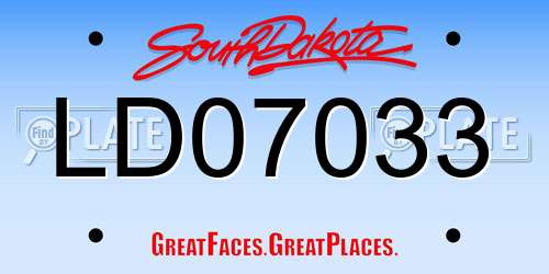 LD07033 South Dakota License Plate