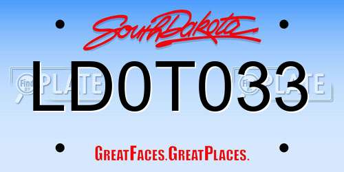 LD0T033 South Dakota License Plate