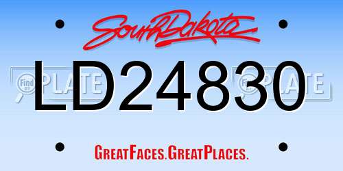 LD24830 South Dakota License Plate