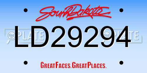 LD29294 South Dakota License Plate