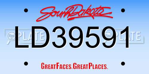 LD39591 South Dakota License Plate
