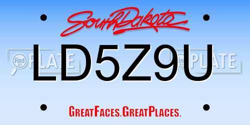 LD5Z9U South Dakota License Plate