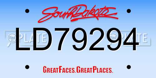LD79294 South Dakota License Plate