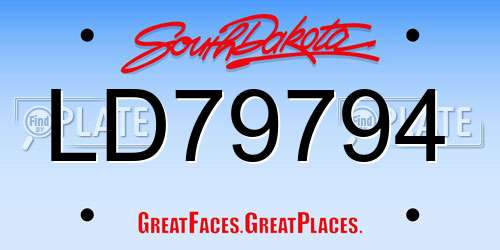 LD79794 South Dakota License Plate