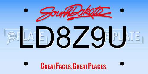 LD8Z9U South Dakota License Plate