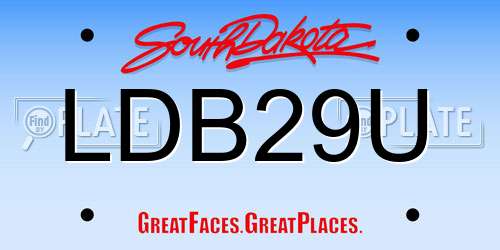 LDB29U South Dakota License Plate
