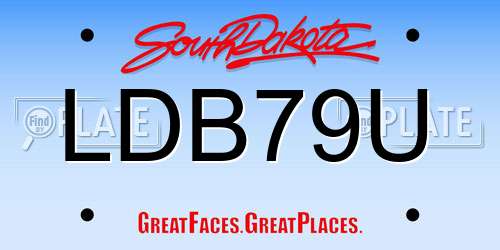 LDB79U South Dakota License Plate