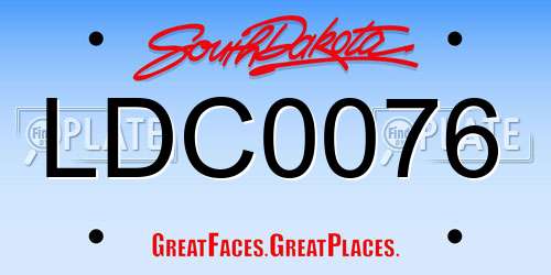 LDC0076 South Dakota License Plate