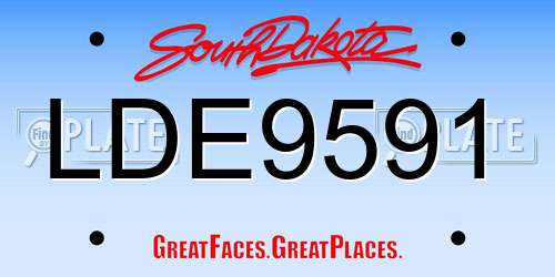 LDE9591 South Dakota License Plate